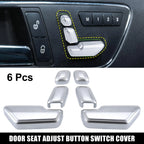Set of 6 Silver Tone Door Seat Adjust Button Switch Covers for Mercedes Benz B180 (2012–2019)