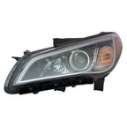 Replacement Driver Side Halogen Headlight Assembly w/Black Bezel w/Chrome Trim