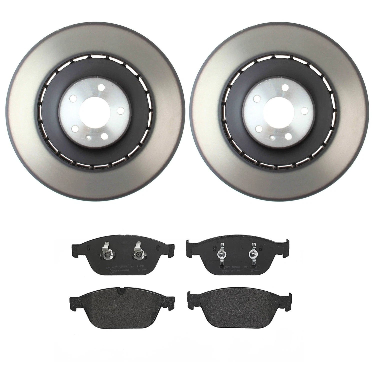 Set of 2 Front Rotors & Brembo Low-Met Pads for Audi A8 Quattro