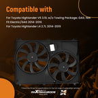 Electric Radiator Cooling Fan for Toyota Highlander (2014–2019)