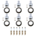 Set of 6 Double Platinum Spark Plugs & Ignition Coil Boot Kit for Equinox V6 (2010–2017)