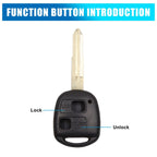2X Key Fob Shell Case for Toyota Yaris Corolla RAV4 Prado (2000–2023) Black