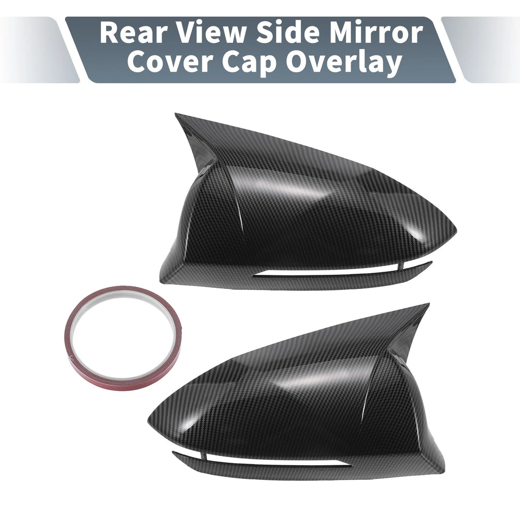 Pair Rearview Mirror Cover Overlay Black Carbon Fiber for Hyundai Tucson (2022–2024)