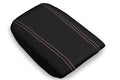 Leather Console Lid Armrest Cover for Volvo S80 (1999–2006) Black Pink Stitch