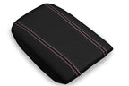Leather Console Lid Armrest Cover for Volvo S80 (1999–2006) Black Pink Stitch
