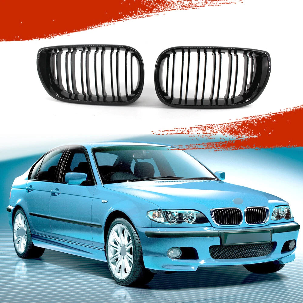 Black Front Kidney Grille for BMW 3 Series E46 (2002–2006)