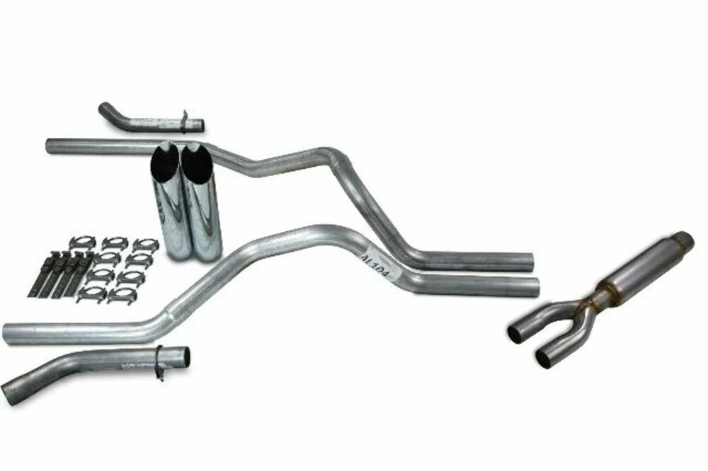 2.5" Dual Exhaust Kit for Chevy GMC 1500 (2019–2025) - Glasspack, Corner Exit, Slash Tips