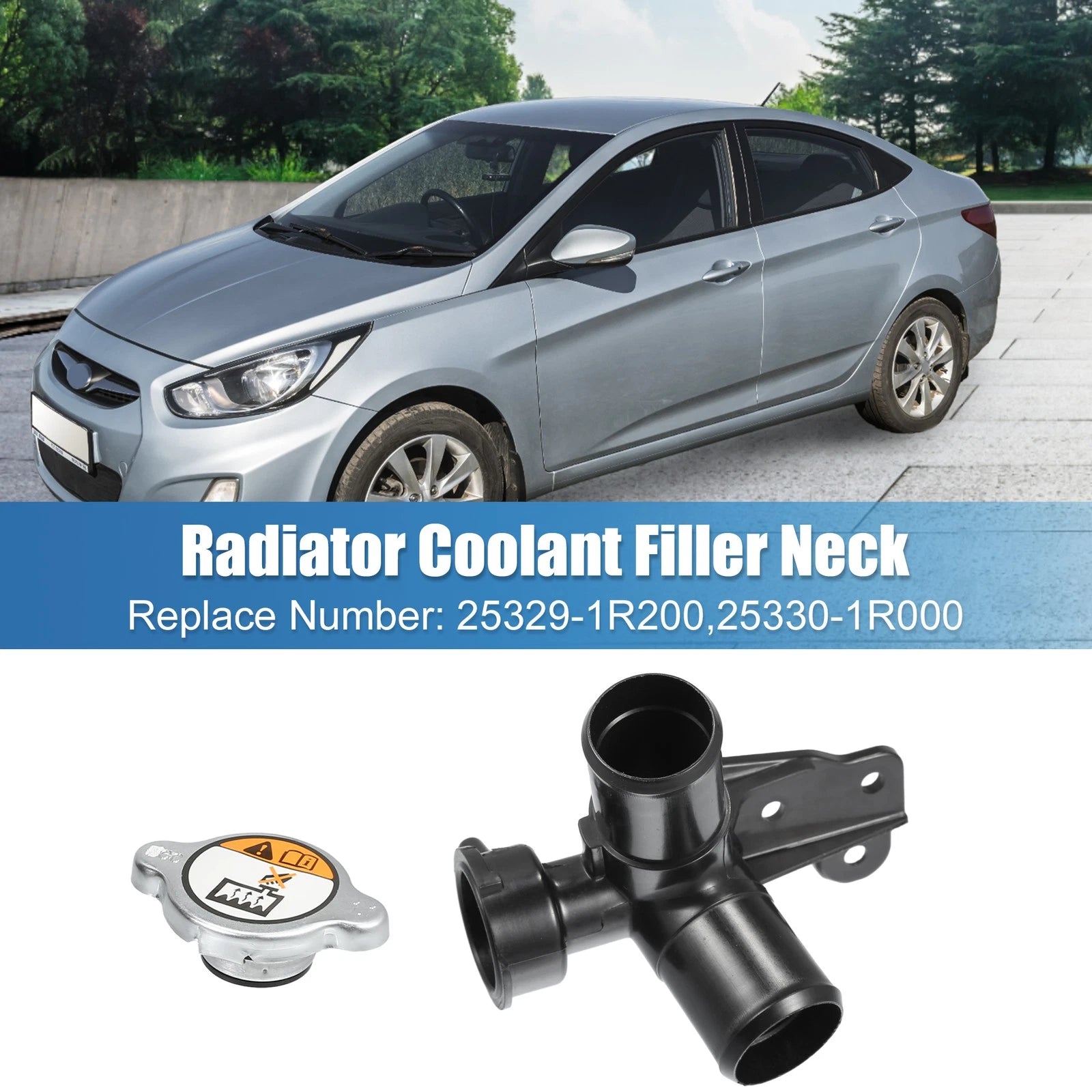 Engine Radiator Coolant Filler Neck for Hyundai Accent (2000–2015) 25329-1R200/25330-1R0