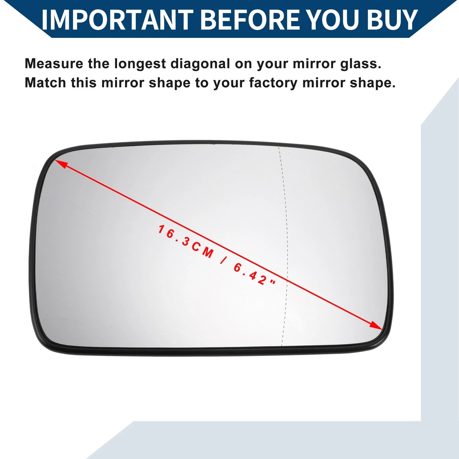 Heated Right Side Mirror Glass for Volkswagen Polo (1994–2000)