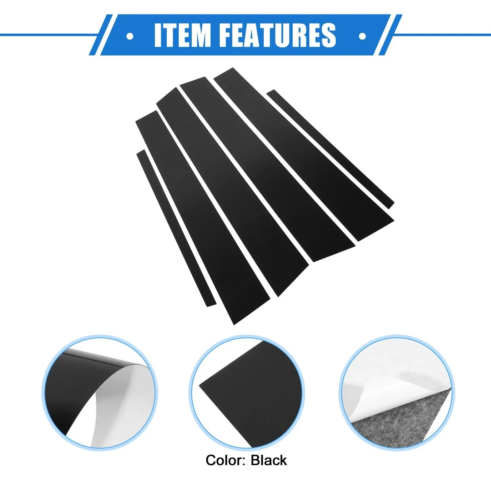 6 x Pillar Post Trim Covers for Honda Accord Sedan (2008-2012) Black