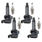 Ignition Coil Pack & Iridium Spark Plug Set of 4 for Chevrolet Prizm (2000–2002)