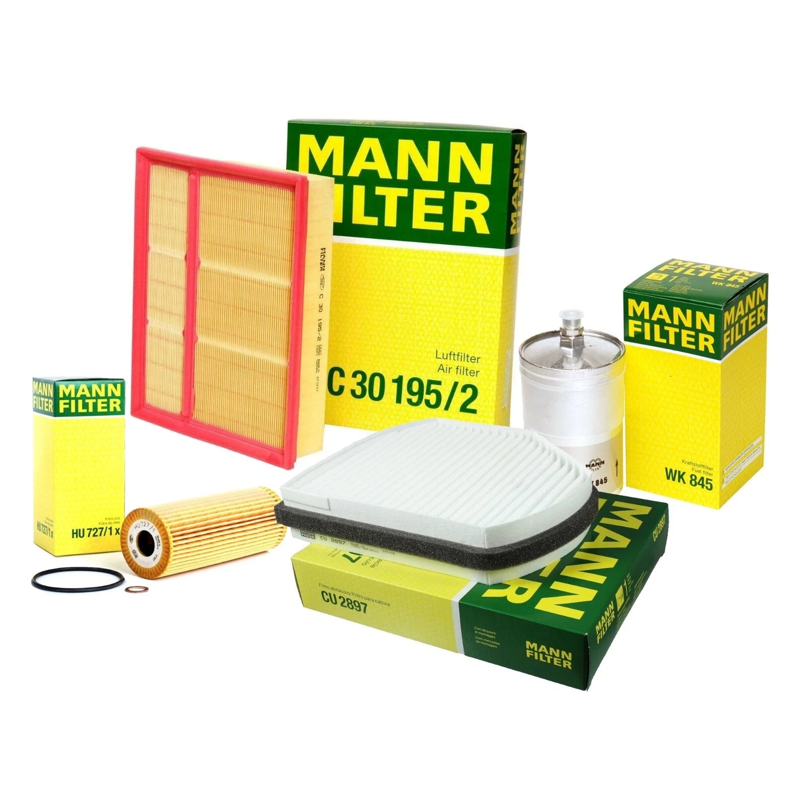 Mann Engine Oil, Fuel & Air Filters Kit for Mercedes C220 C280 (2001–2007)