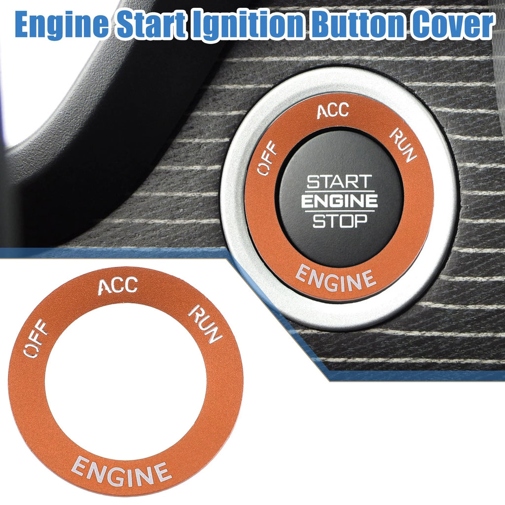 Engine Start Button Sticker for Dodge Charger Challenger (2015–2023) - Aluminum Alloy Orange