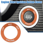 Engine Start Button Sticker for Dodge Charger Challenger (2015–2023) - Aluminum Alloy Orange
