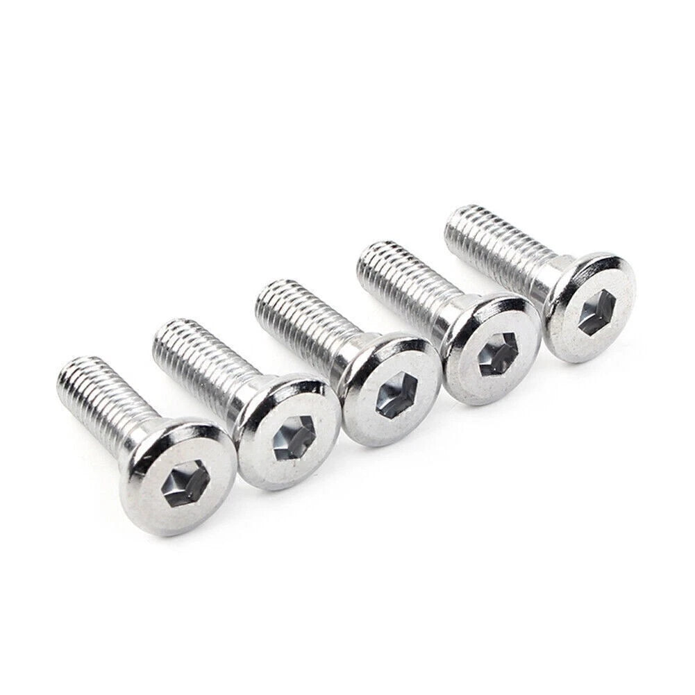 Set of 5 Steel Hex Socket Brake Rotor Screws M8x25mm for