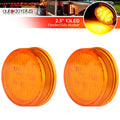 2X Amber Round 13 Bulbs Side Marker Clearance Lights for Truck Trailer (2.5")