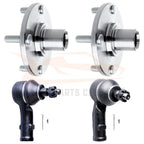 Set of 2 Tie Rod Ends + 2 Wheel Hub and Bearing Assemblies for Ford Focus (2000–2006)