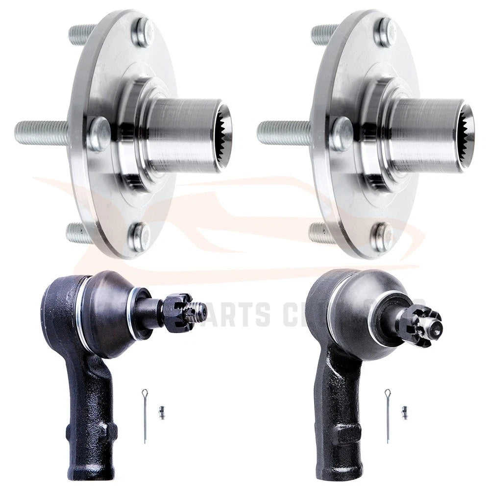 Set of 2 Tie Rod Ends + 2 Wheel Hub and Bearing Assemblies for Ford Focus (2000–2006)
