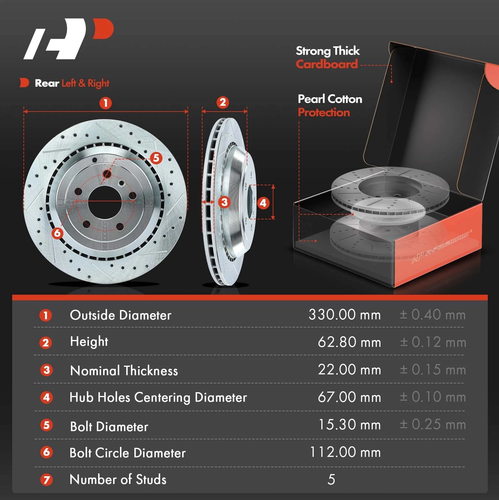 Drilled Brake Rotors & Ceramic Pads for Mercedes-Benz W164 (2006–2011)