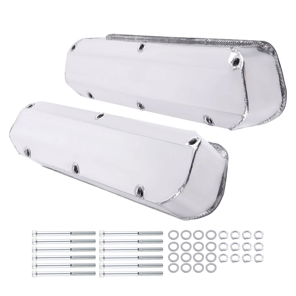 Fabricated Aluminum Covers for Ford 260-351W V8 (Polished, Mounting Hardware)