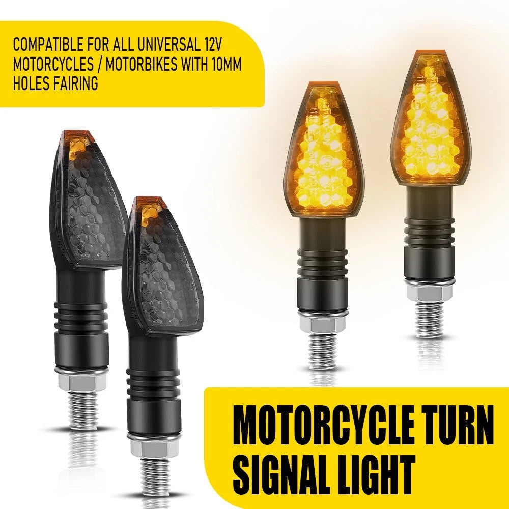 4X Smoked LED Turn Signal Blinker Light for Motorcycle (Universal)
