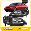 Set of 2 Reflector Headlights for Honda Civic (2001–2003)