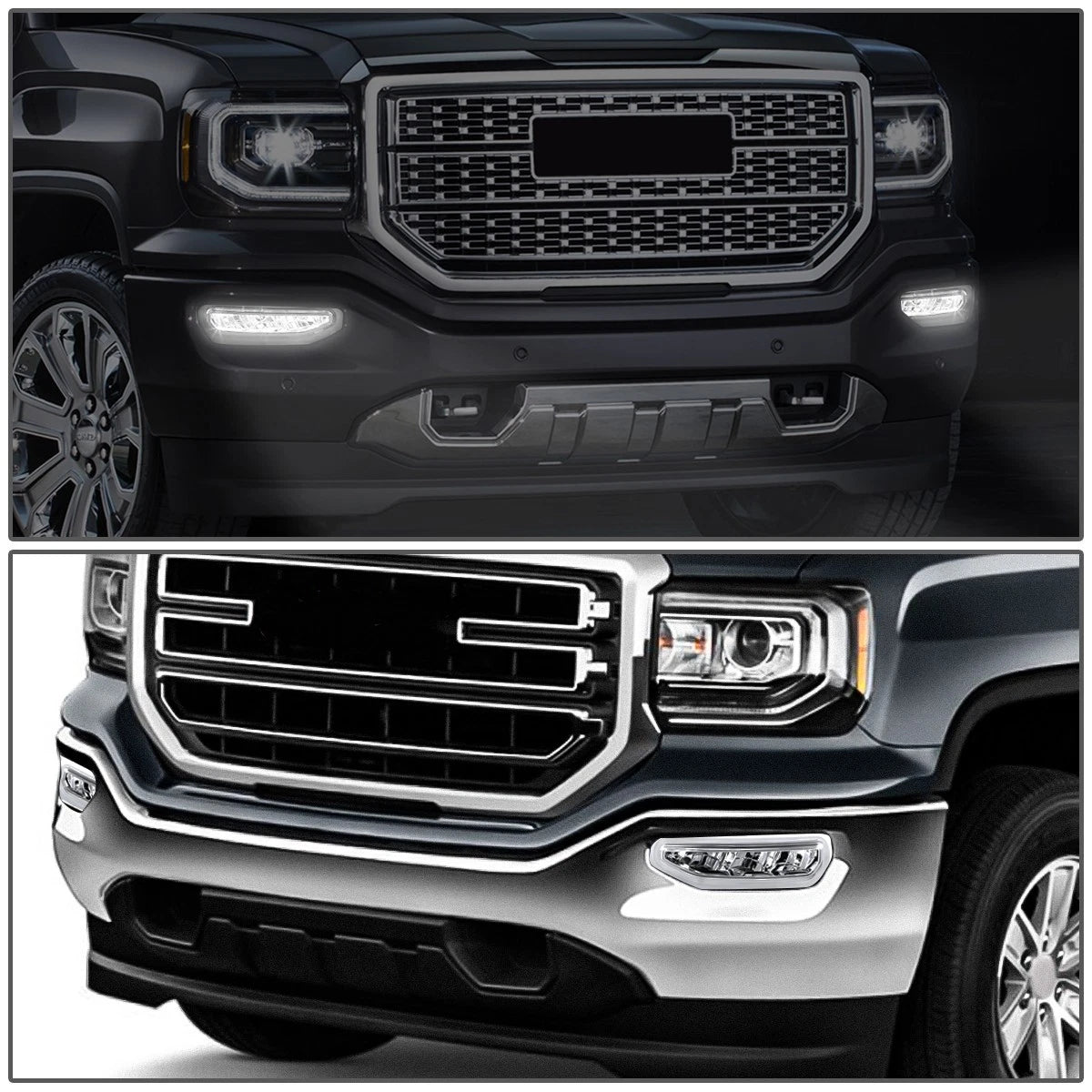 Chrome Clear Fog Lights for GMC Sierra 1500 (2016–2018)