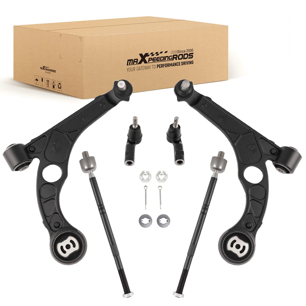 Front Lower Control Arms + Tie Rod Ends for Dodge Dart Chrysler 200 2015-2017