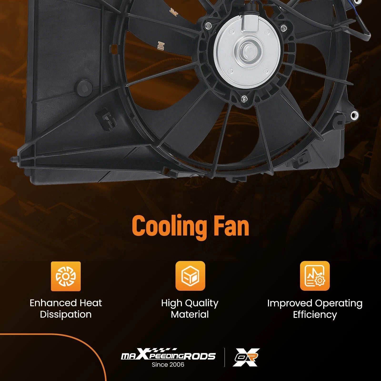 Left Cooling Fan Assembly for Acura MDX, Honda Ridgeline (2014–2022) 190155J6A01