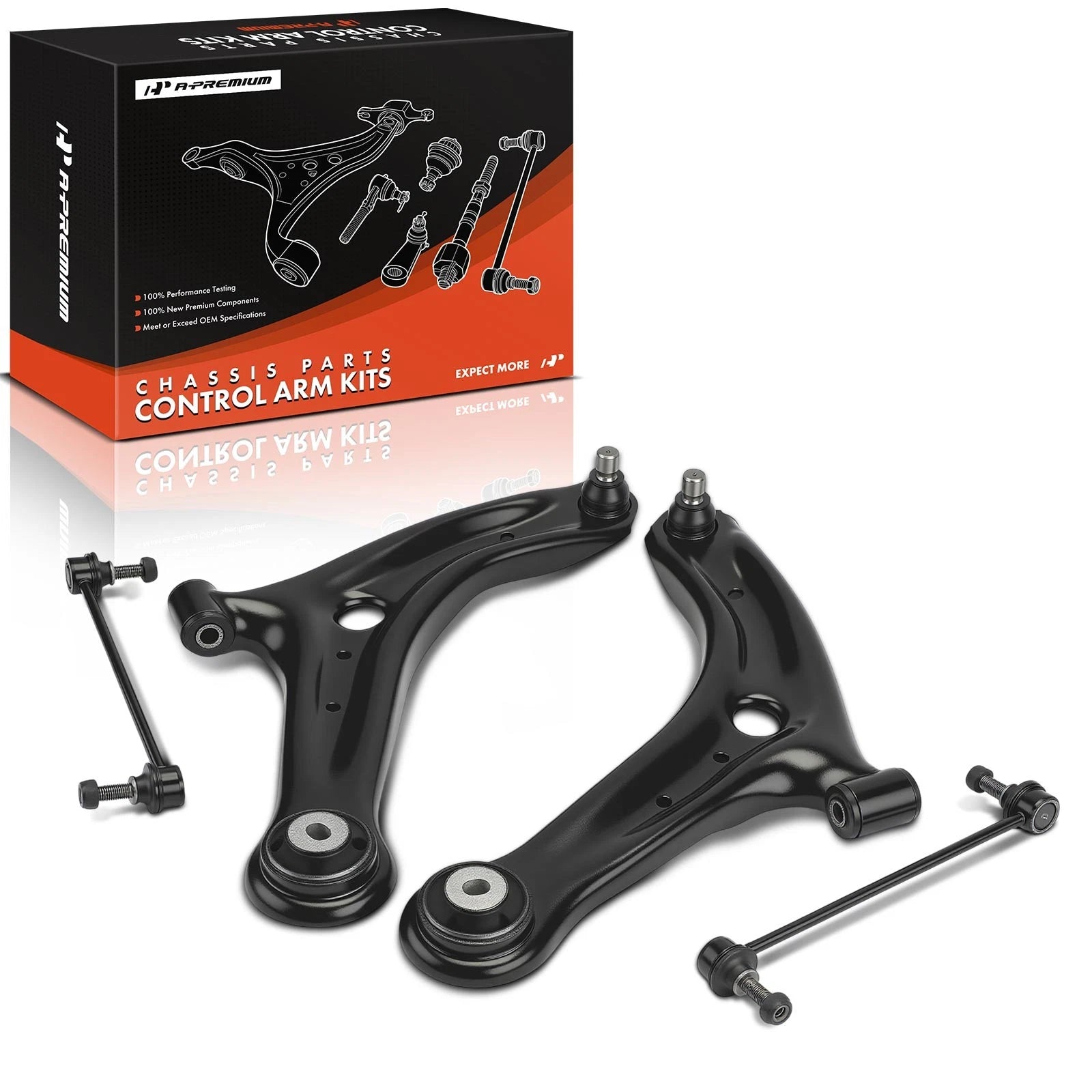 Set of 4 Front Control Arms & Ball Joints for Ford Fiesta (2011–2019)