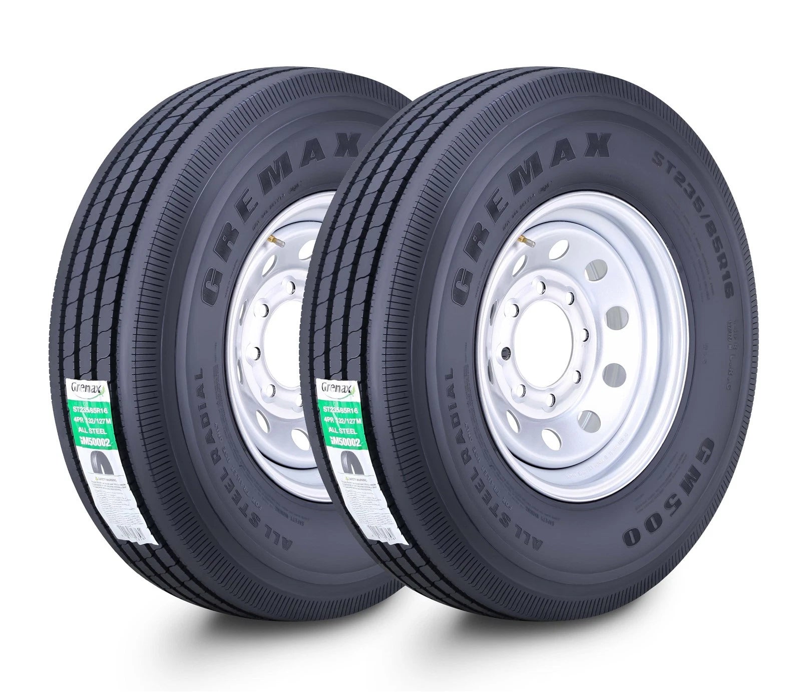 2 GREMAX ST235/85R16 14Ply Trailer Tires for 8x6.5" Wheels