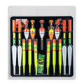 15 Piece Set of Fishing Floats Bobbers for Various Fishing Applications