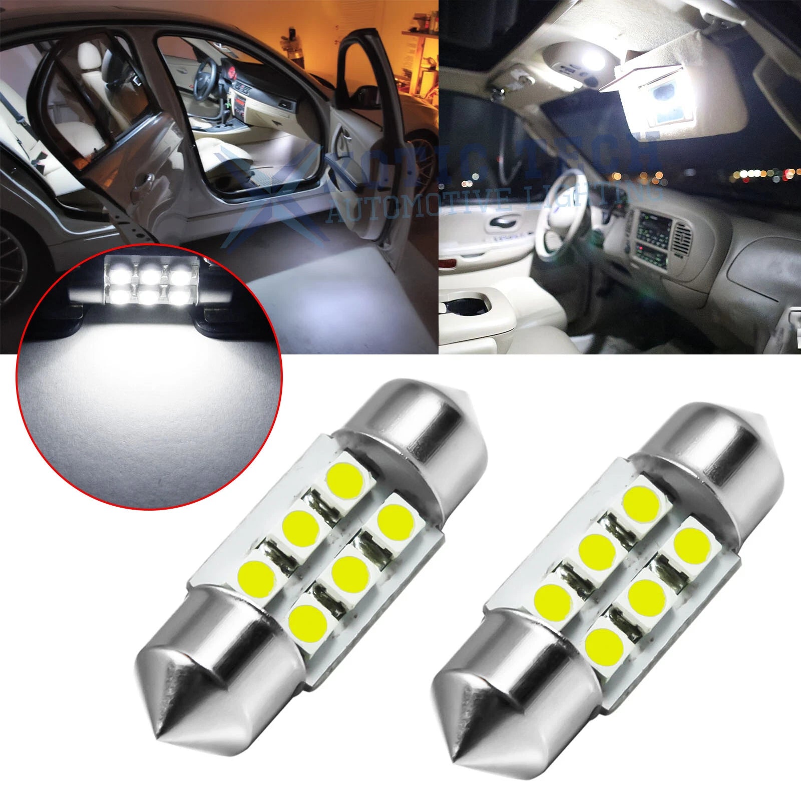Festoon LED Interior Dome Light Bulb for DE3175 DE3022 (6000K 31MM)