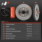 Front Disc Brake Rotors for Jeep Compass Renegade (2017-2022)