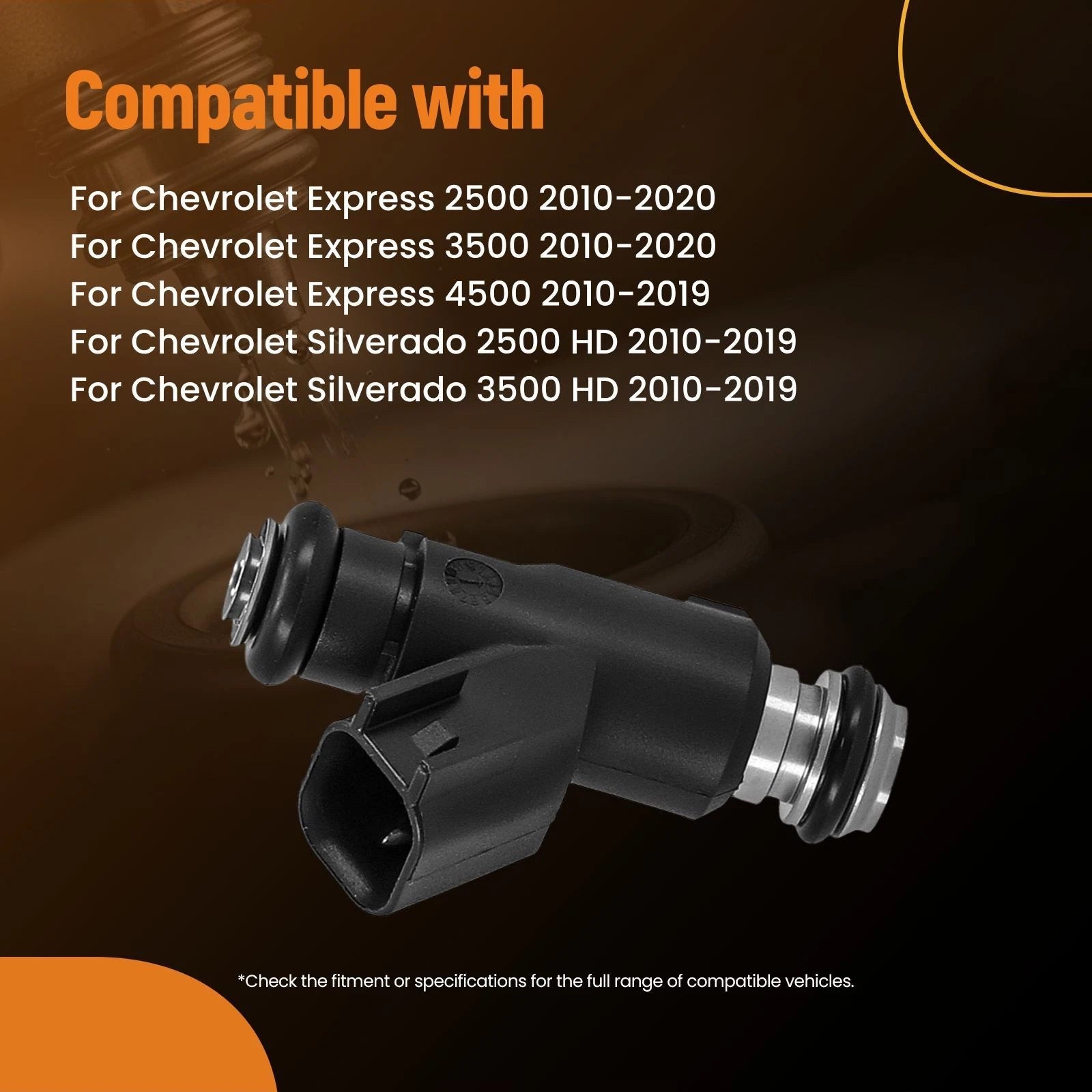 8x Fuel Injectors for GMC Sierra 1500 Chevrolet Silverado 1500 V8 (2010–2013)