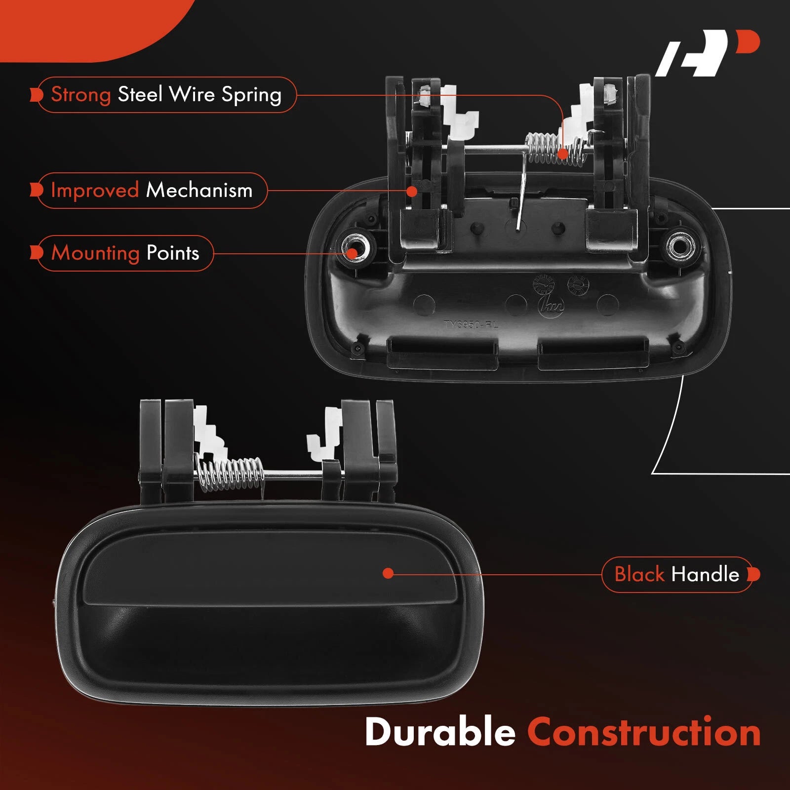 Exterior Door Handle Rear Left Black for Toyota Tundra (2000–2006)
