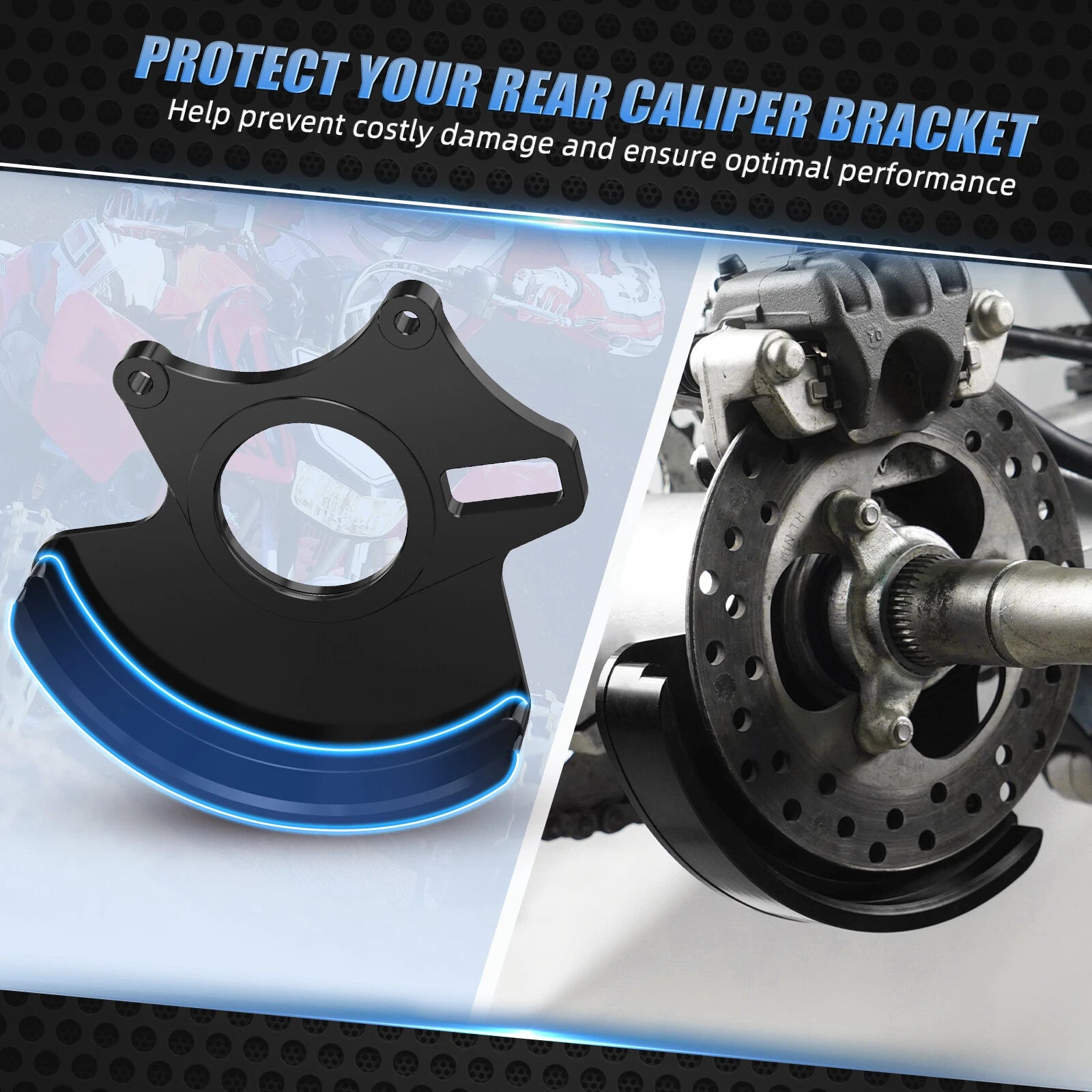 Rear Caliper Bracket Rotor Guard #43211-HP1-000 for Honda TRX450R TRX450ER (2004–2009)