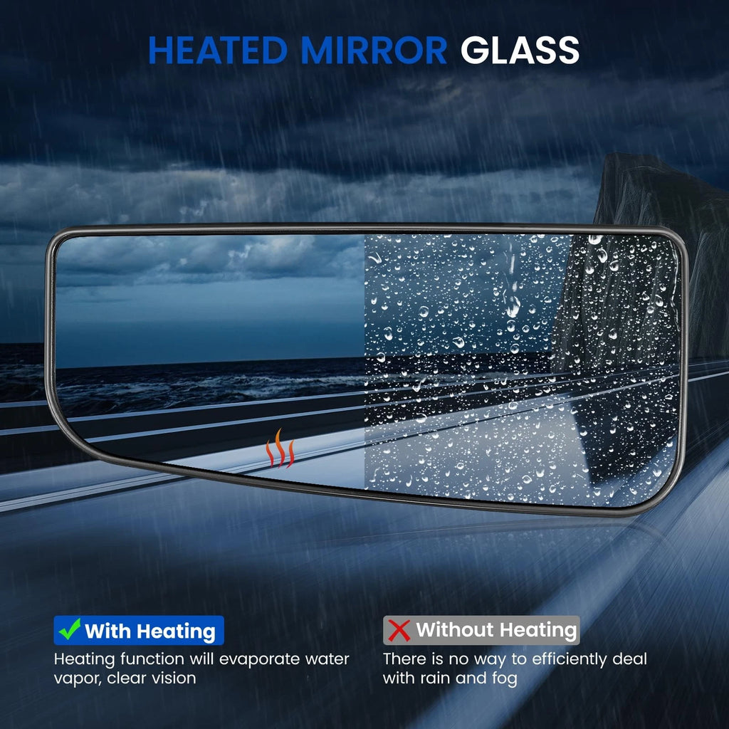 Left Driver Side Heated Tow Mirror Glass for Ford F150 (2018–2021)