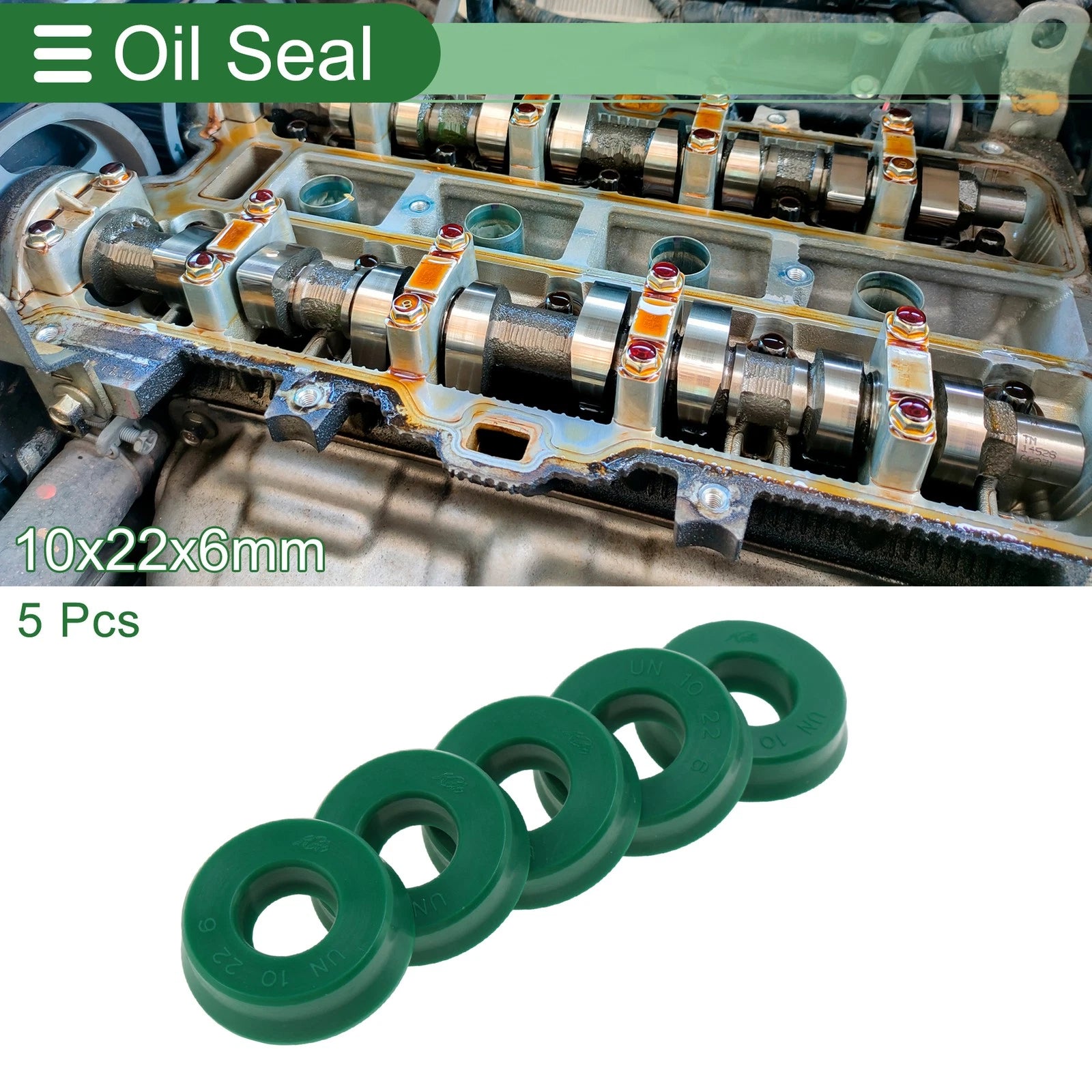 Set of 5 Oil Seal Ring 10x22x6mm for Various Applications