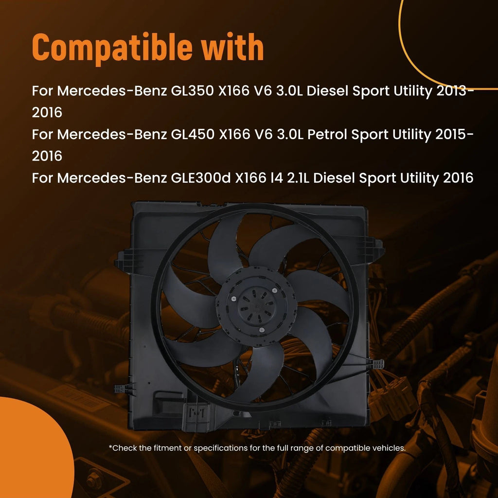 Radiator Cooling Fan Assembly for Mercedes-Benz GL350/GLE43/ML250 (2010–2019) A0999062400