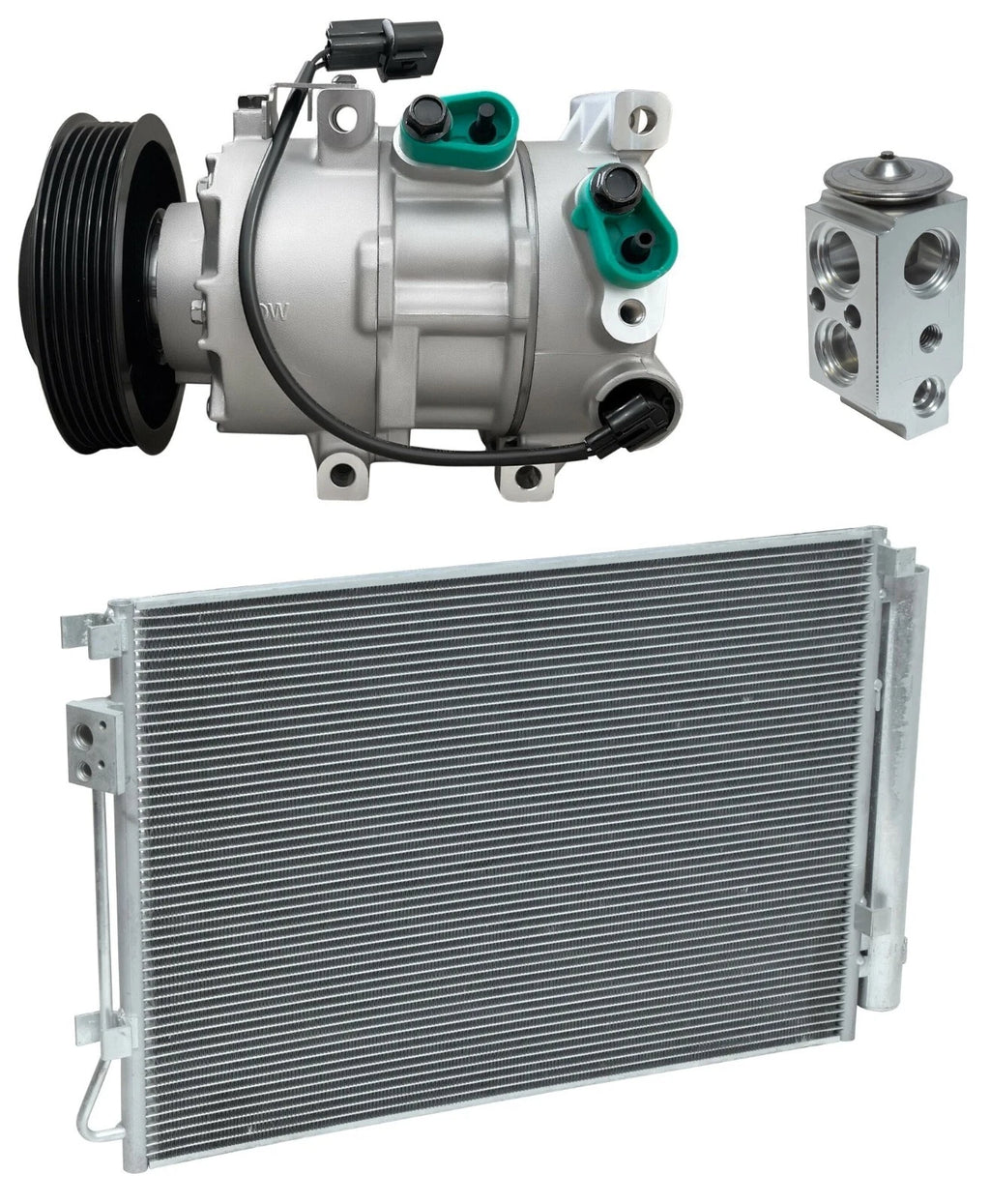 A/C Compressor Kit w Condenser for Kia Rio 1.6L (2013–2015)