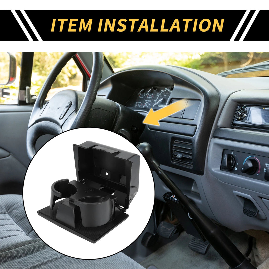 Cup Holder for Ford F-250 F-350 F-450 F-550 (2008–2016) Coin Holder Black