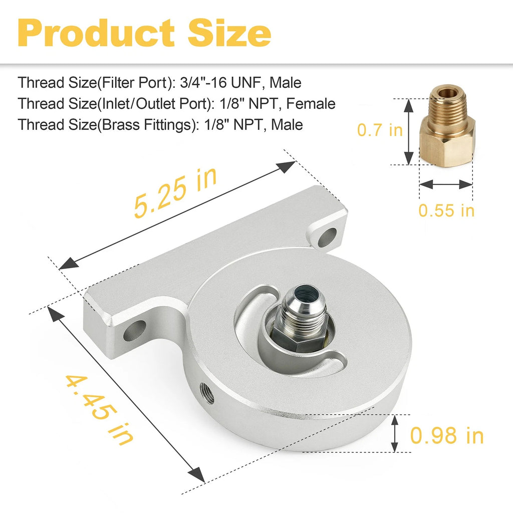 Spin-On Oil Filter Conversion Adapter for Ford 2N 8N 9N (1939–1952)