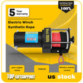 3000LBS Electric Winch for Truck Trailer - Waterproof Synthetic Rope