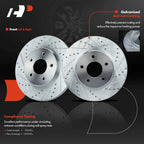 Front Drilled Brake Rotors & Ceramic Pads for Chevrolet Pontiac Saturn (2000–2010)