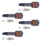 Set of 4 Ignition Coils & 4 Spark Plugs for Suzuki Kizashi 2.4L I4 (2013)