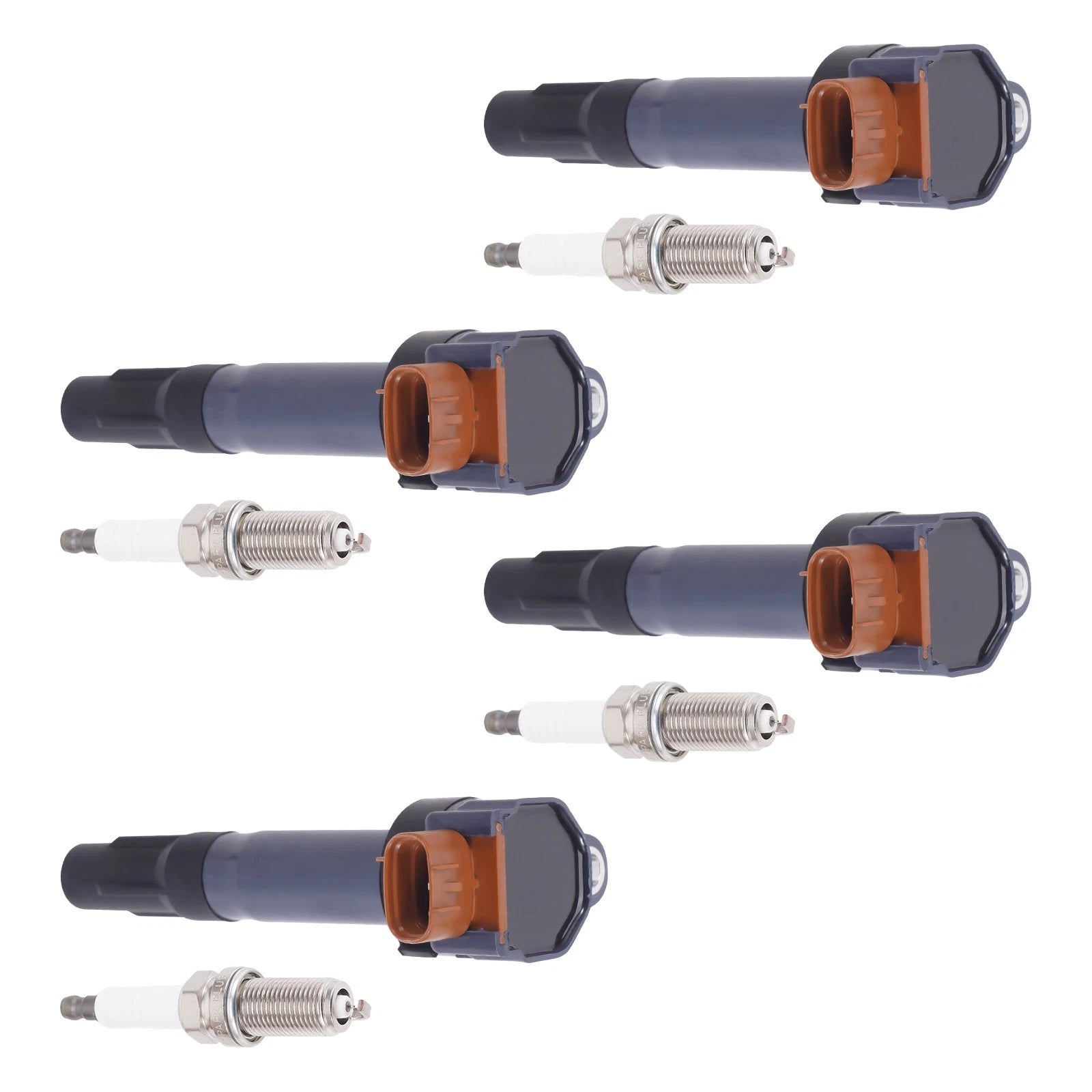 Set of 4 Ignition Coils & 4 Spark Plugs for Suzuki Kizashi 2.4L I4 (2013)