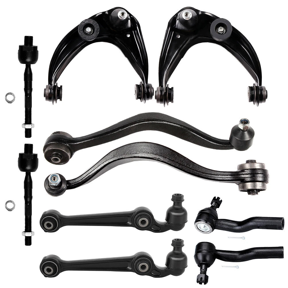 Set of 10 Front Upper Lower Control Arms Tie Rods for Lincoln MKZ Ford Fusion (2007–2012)
