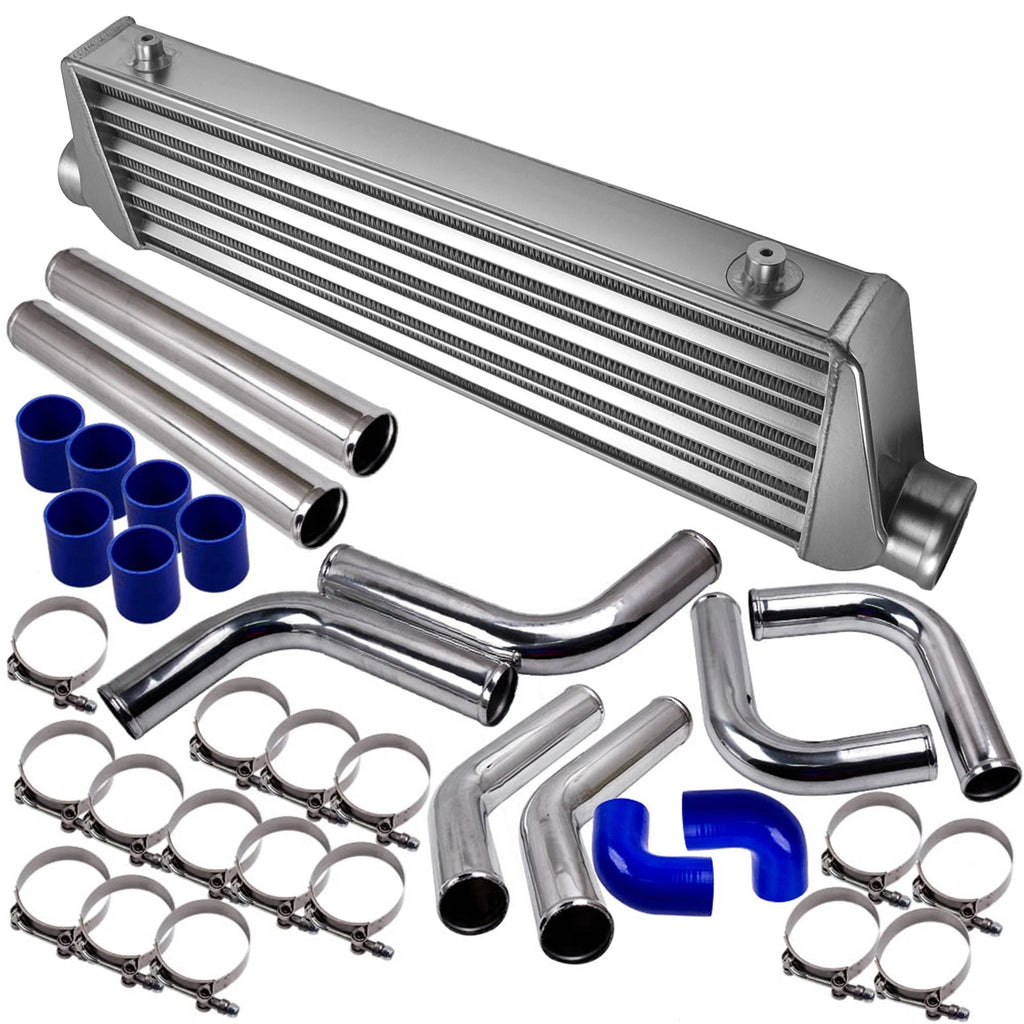 Universal Turbo Intercooler 27"x7"x2.5" & 2.5" Pipe Tube & Couplers Kit