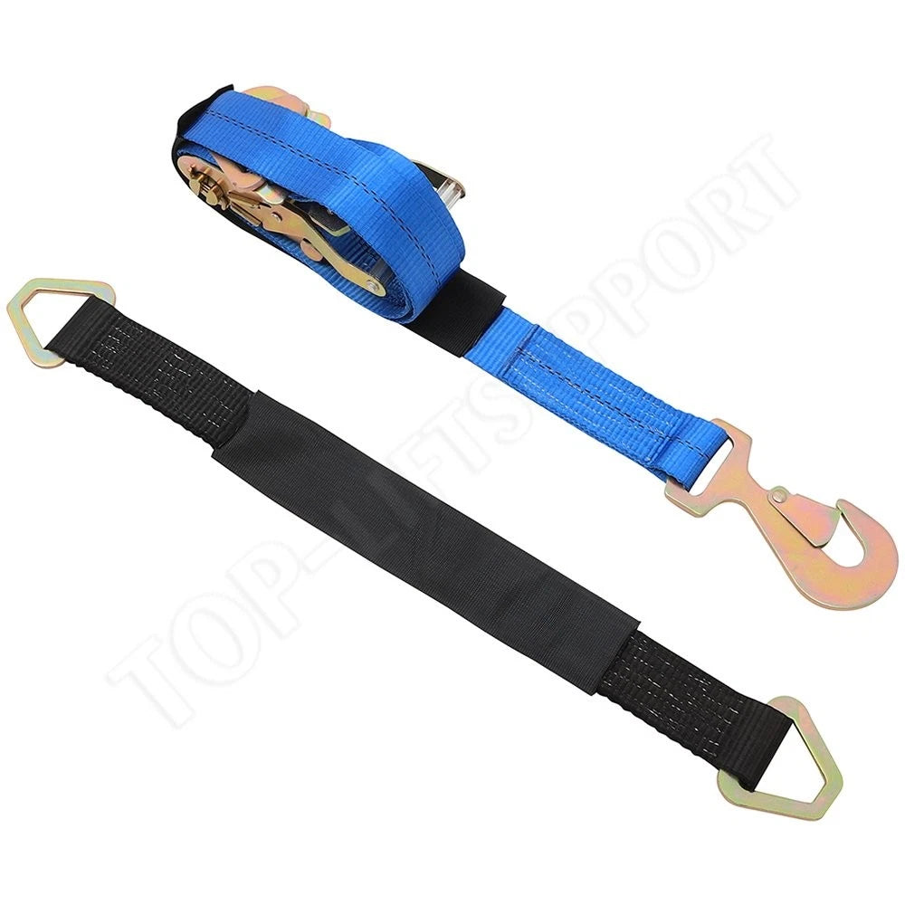 Set of 4 Blue Axle Straps for Car Hauler Trailer